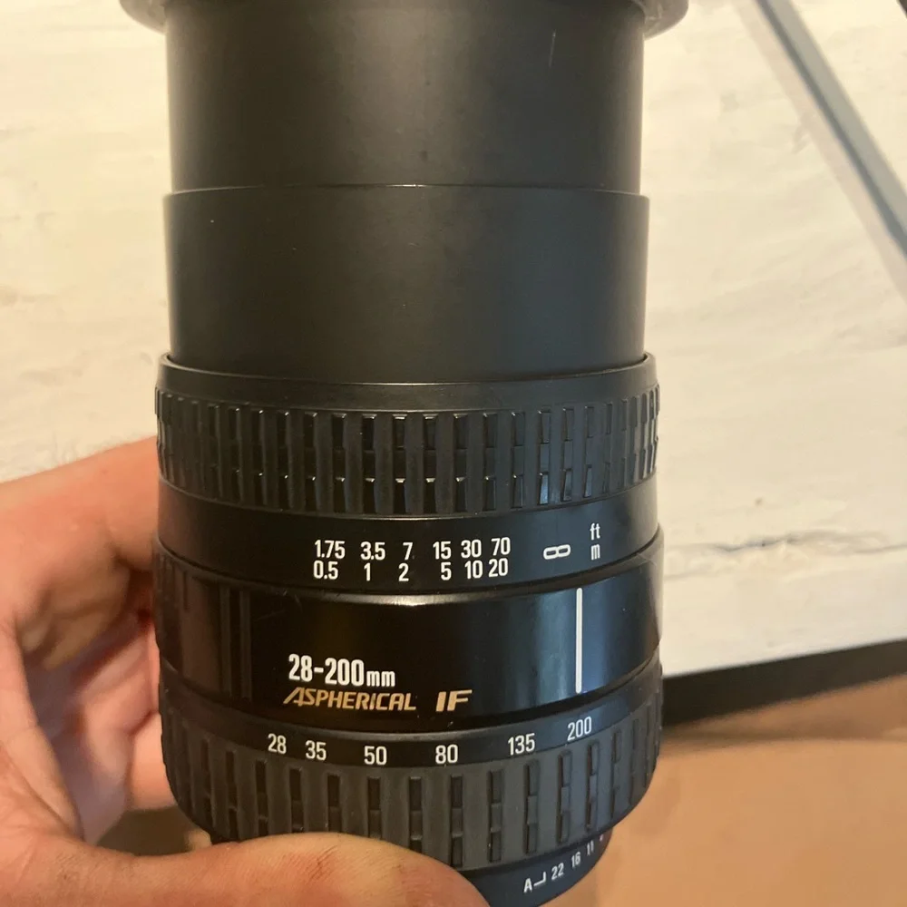 Camera Lens with Silver and Black Finish